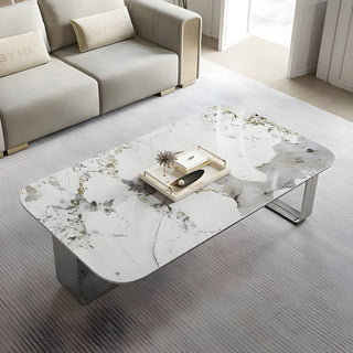 Eden Silver Sintered Stone Rectangular Coffee Table